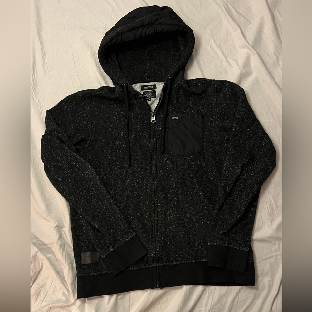 Buffalo David Bitton Black Zip Up Sweater